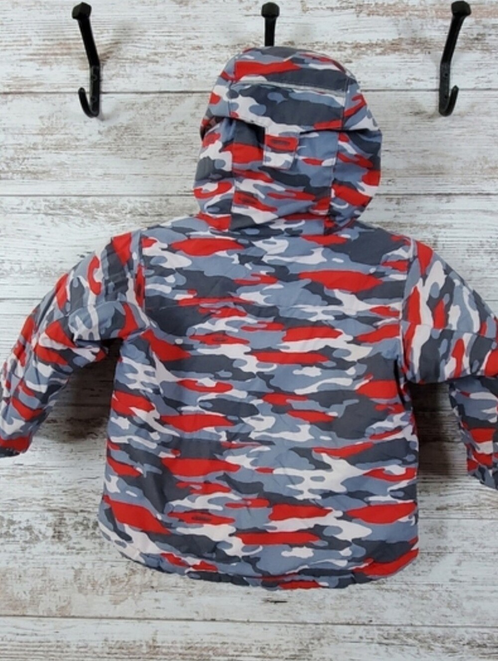 Columbia Outgrown Toddler Unisex Red Blue Camo Ski Snow Winter Jacket - Picture 4 of 12